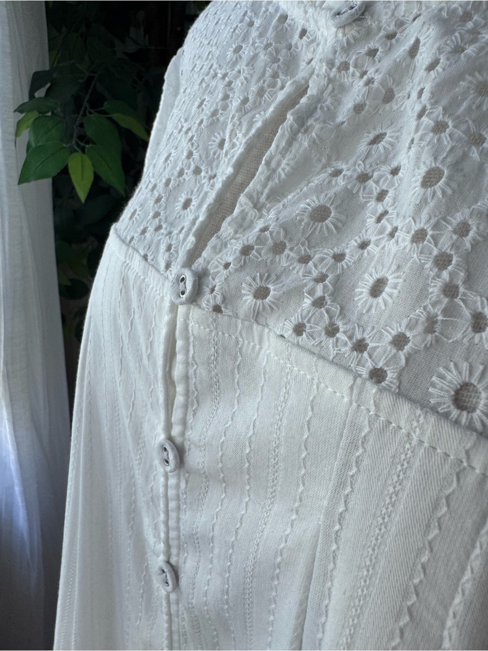 NWOT Laura Ashley white eyelet lace puff sleeve peasant blouse 2X Cottagecore